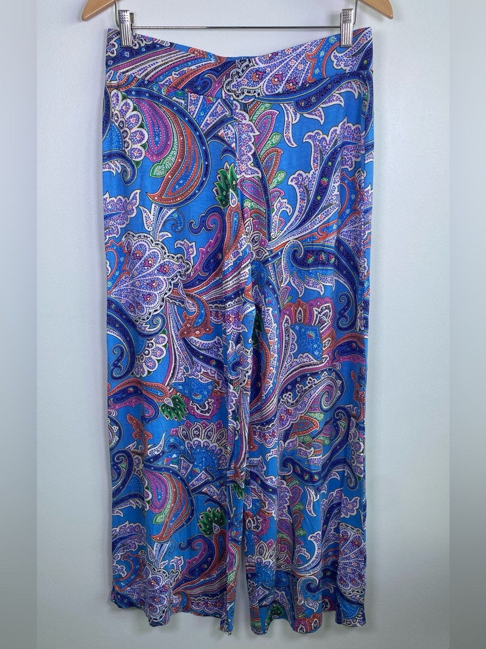 Lauren Ralph Lauren Vibrant Paisley Extra Wide Leg Lounge Pants Size M